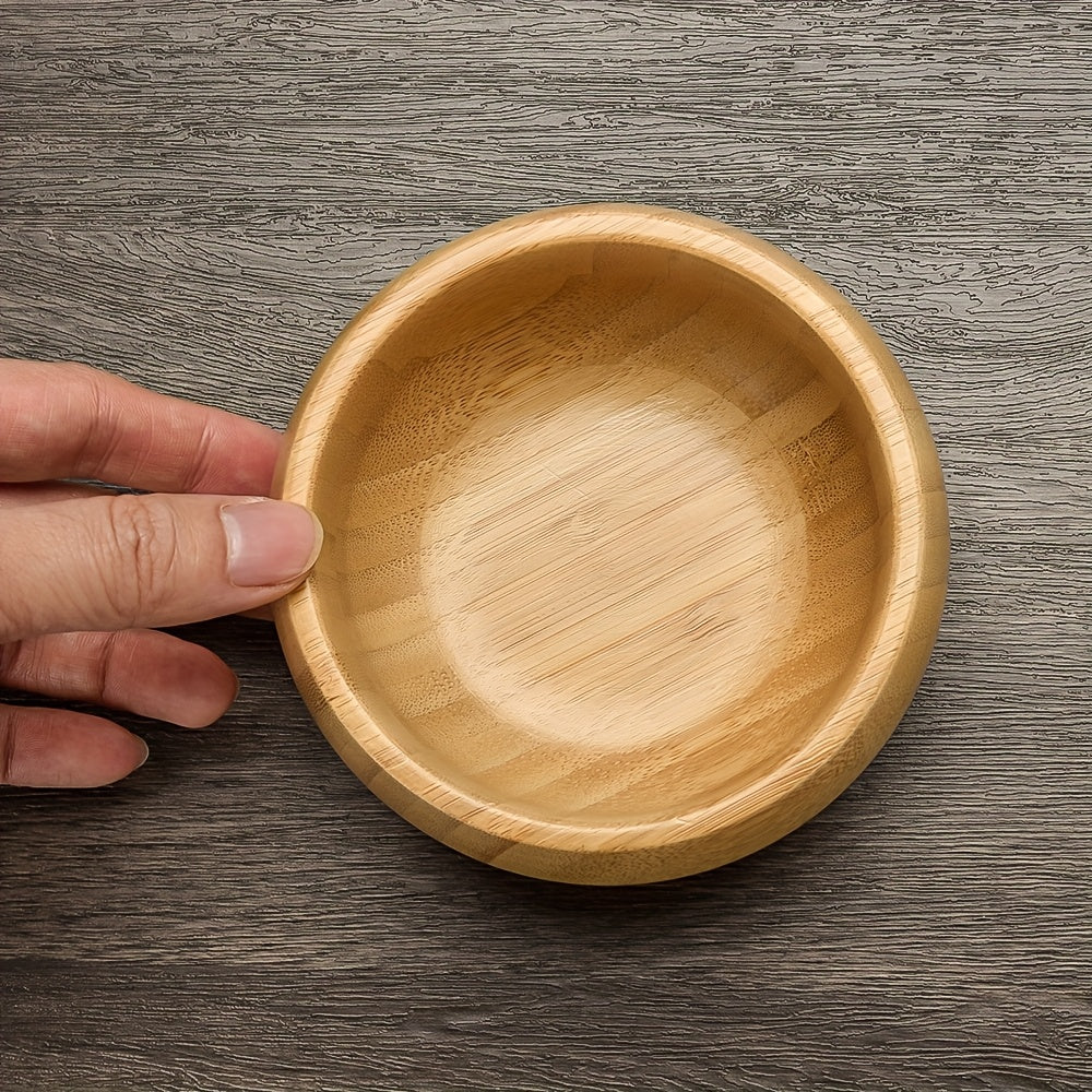 Set Vaisselle Bambou Bébé 4 Pièces - Bol Assiette Ventouse Couverts Silicone 0-3 ans