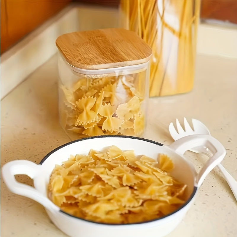 Pots de conservation en verre avec couvercle bambou - Rangement cuisine écologique