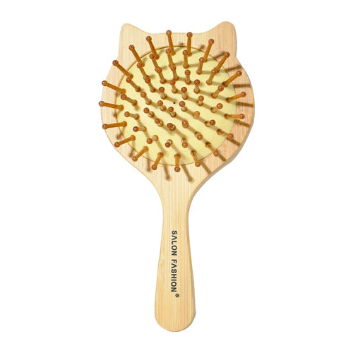 Brosse à Cheveux en Bambou Naturel - Démêlante Anti-Statique avec Coussin d'Air