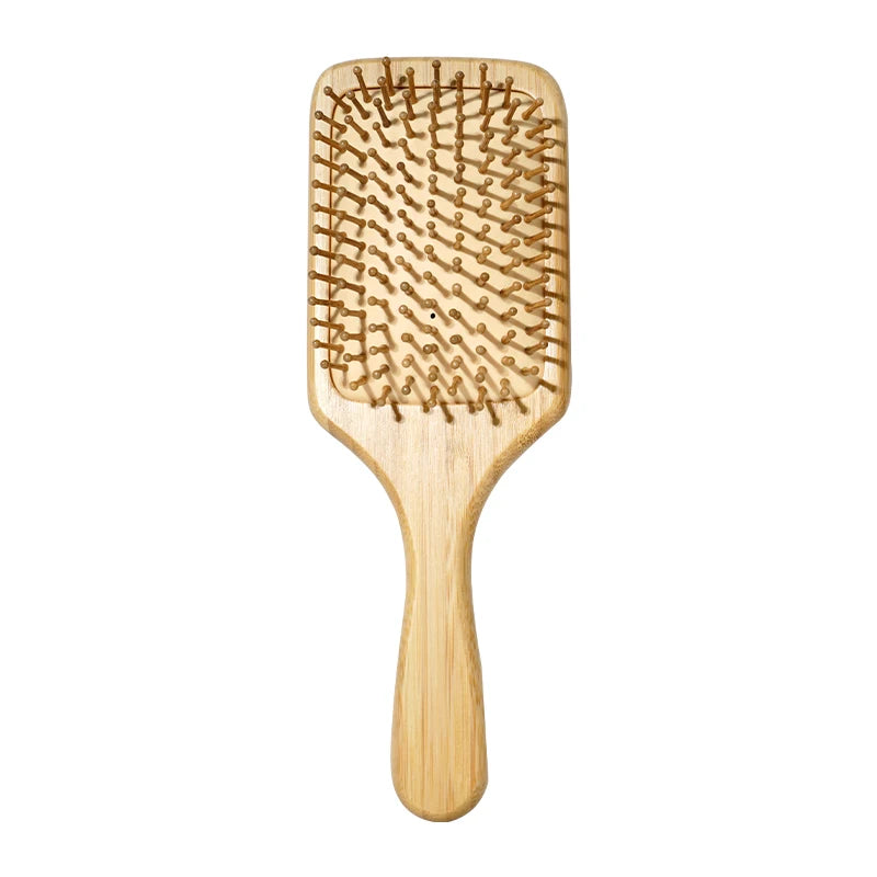 Brosse à Cheveux en Bambou Naturel - Démêlante Anti-Statique avec Coussin d'Air