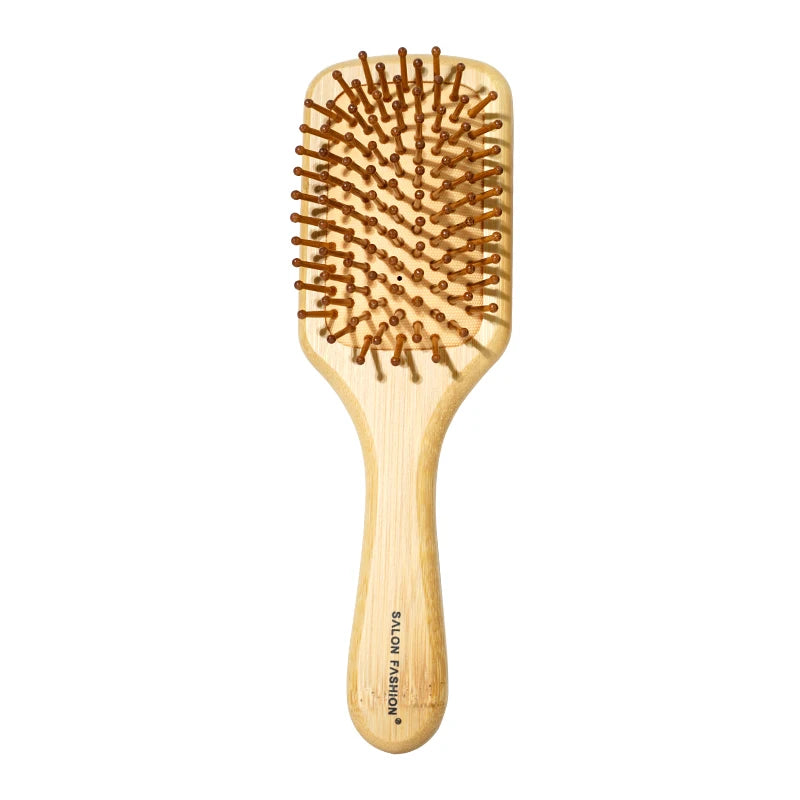 Brosse à Cheveux en Bambou Naturel - Démêlante Anti-Statique avec Coussin d'Air