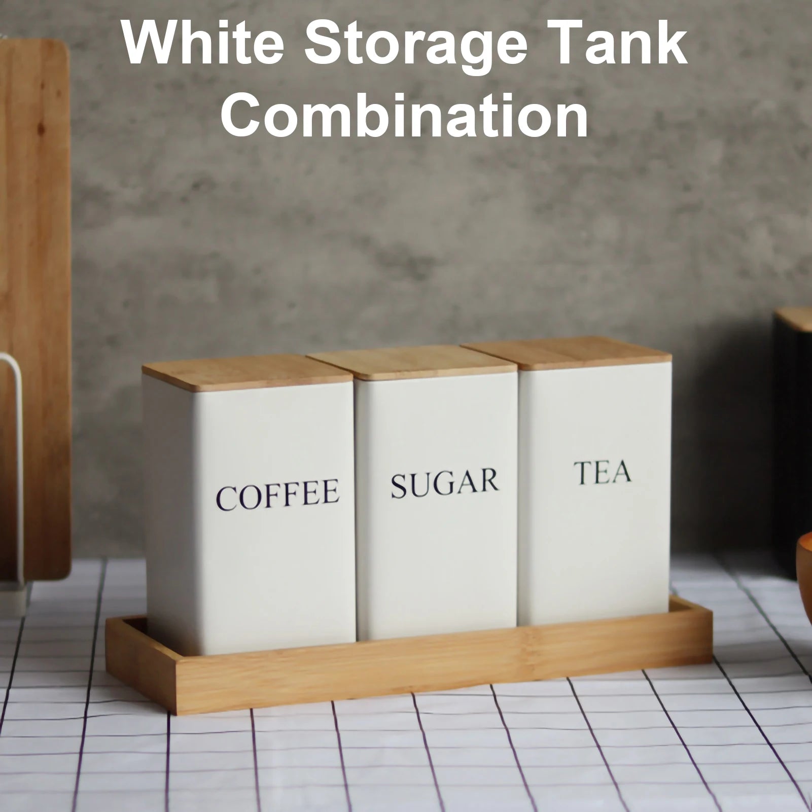 Bocaux hermétiques en métal avec couvercle bambou - Conservation cuisine premium