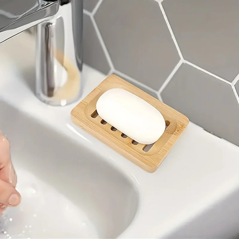 Porte-Savon en Bambou Naturel - Égouttoir Anti-Moisissure pour Salle de Bain