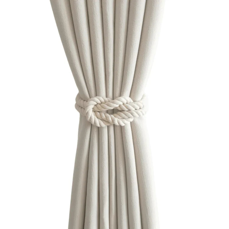 Embrasse rideau nœud chinois artisanal avec boucles magnétiques en bois - Décoration bohème