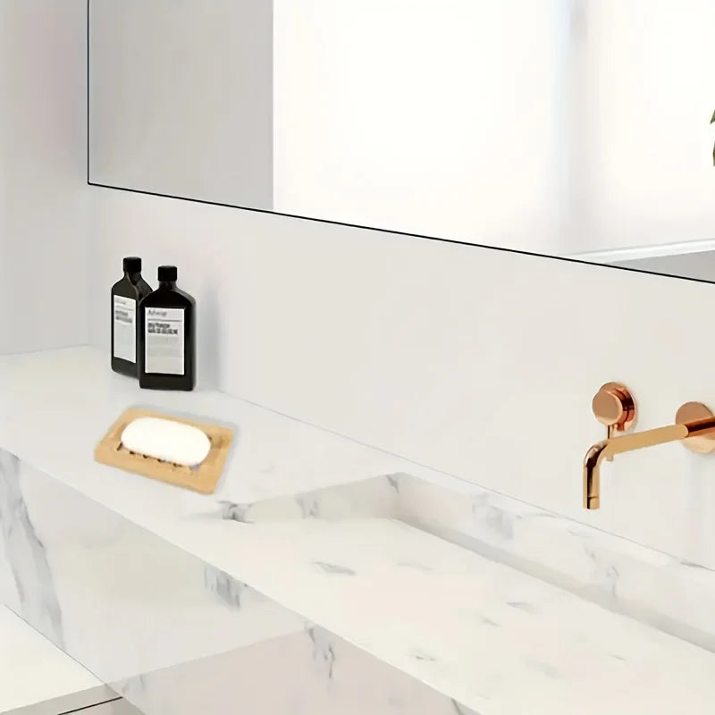 Porte-Savon en Bambou Naturel - Égouttoir Anti-Moisissure pour Salle de Bain